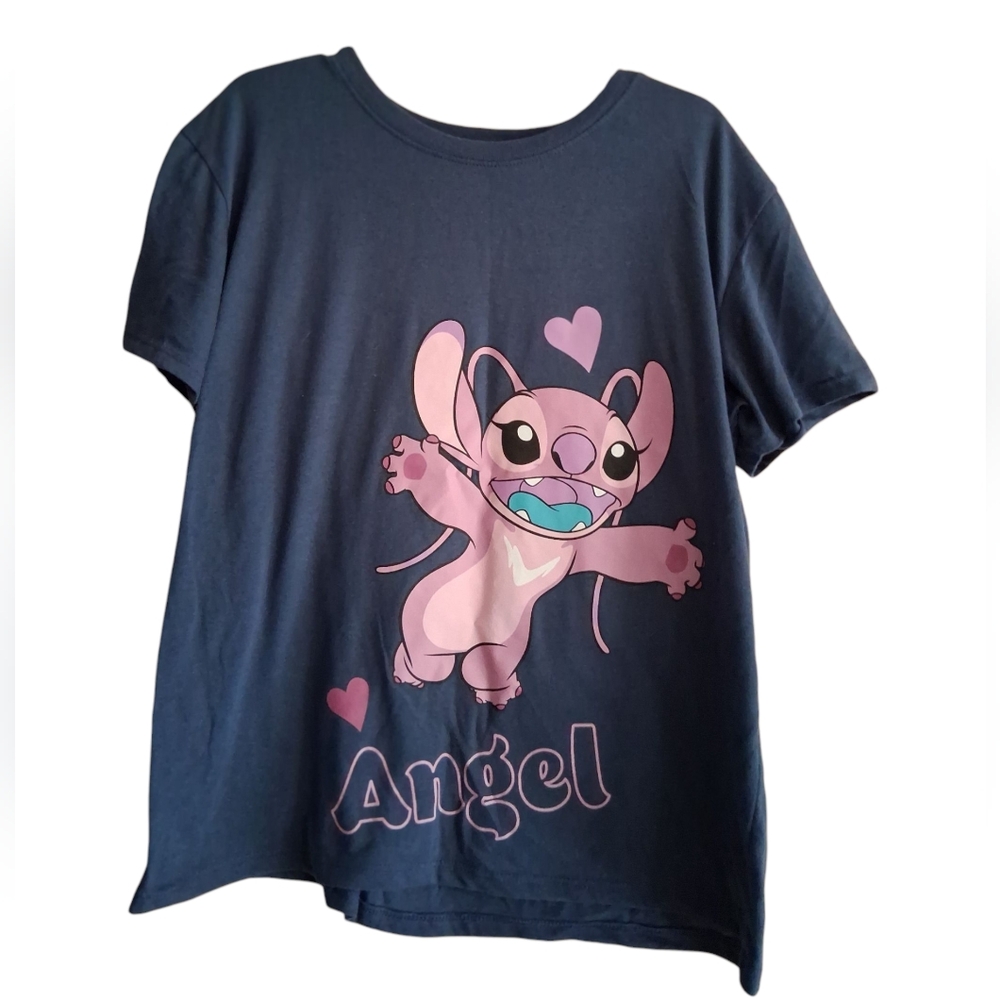 Disney Dark Blue Angel and Stitch T-Shirt XL